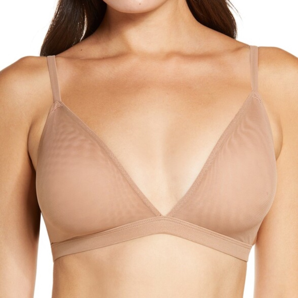 Skims Mesh Triangle Bralette Clay Size Xs